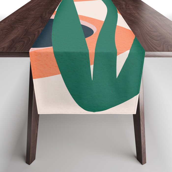 Abstract Mid Century Modern, Leaf, Scandinavian WallArt 2 Table Runner