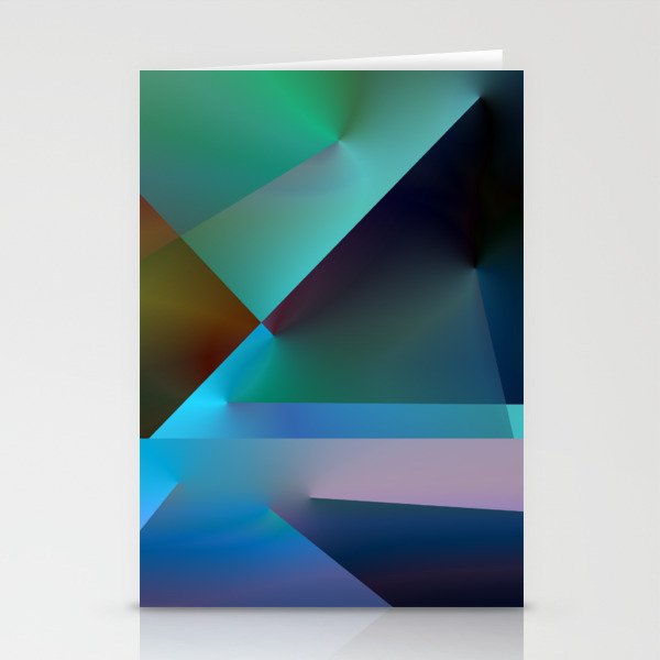 Abstract Northern Lights Color Geometric Neon Art Stationery Cards
