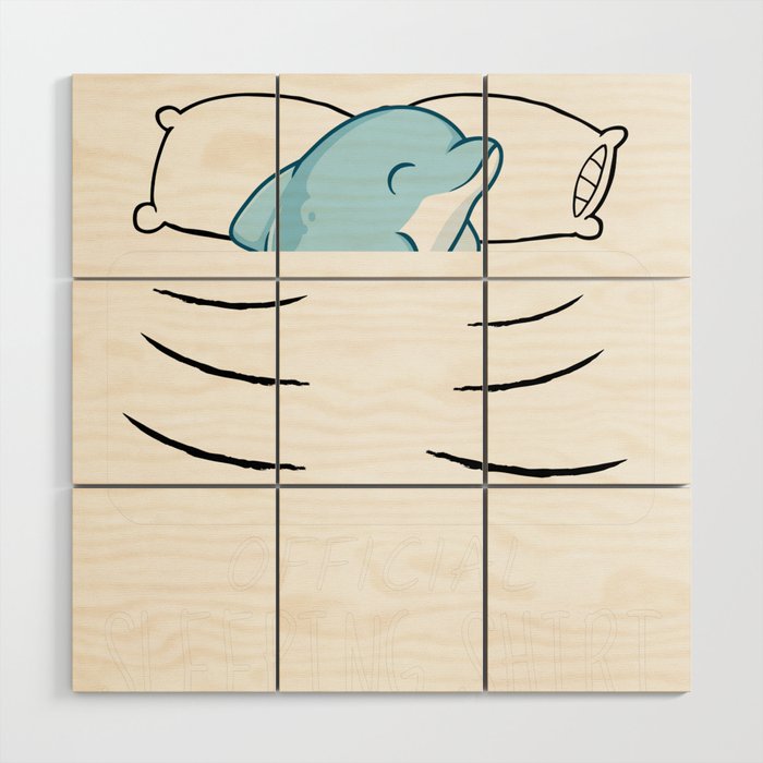 Official Sleeping Shirt Sleeping Dolphin Wood Wall Art