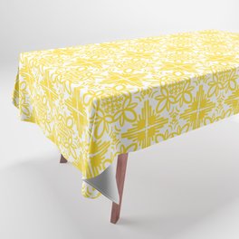 Cheerful Retro Modern Kitchen Tile Mini Pattern Yellow Tablecloth