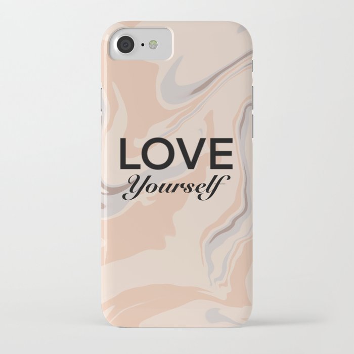 Love Yourself Marble Art iPhone Case