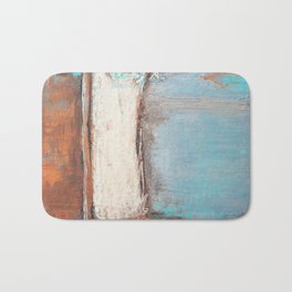 Copper and Blue Abstract Bath Mat