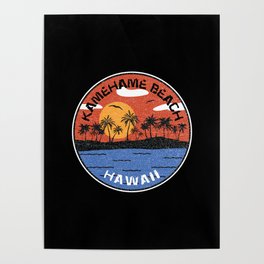 Sunset On Kamehame Beach Hawaii Poster