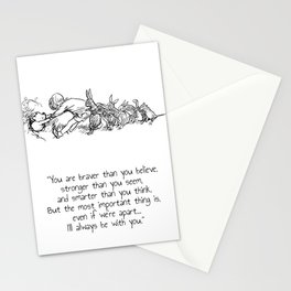 winnie baby nursery art pooh rabbit christopher robin quote Stationery Cards