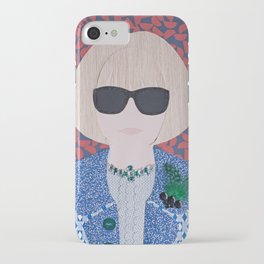Anna Wintour printed reproduction of an original papercraft illustration iPhone Case