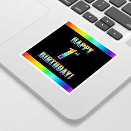 [ Thumbnail: Fun, Colorful, Rainbow Spectrum “HAPPY 1st BIRTHDAY!” Sticker ]