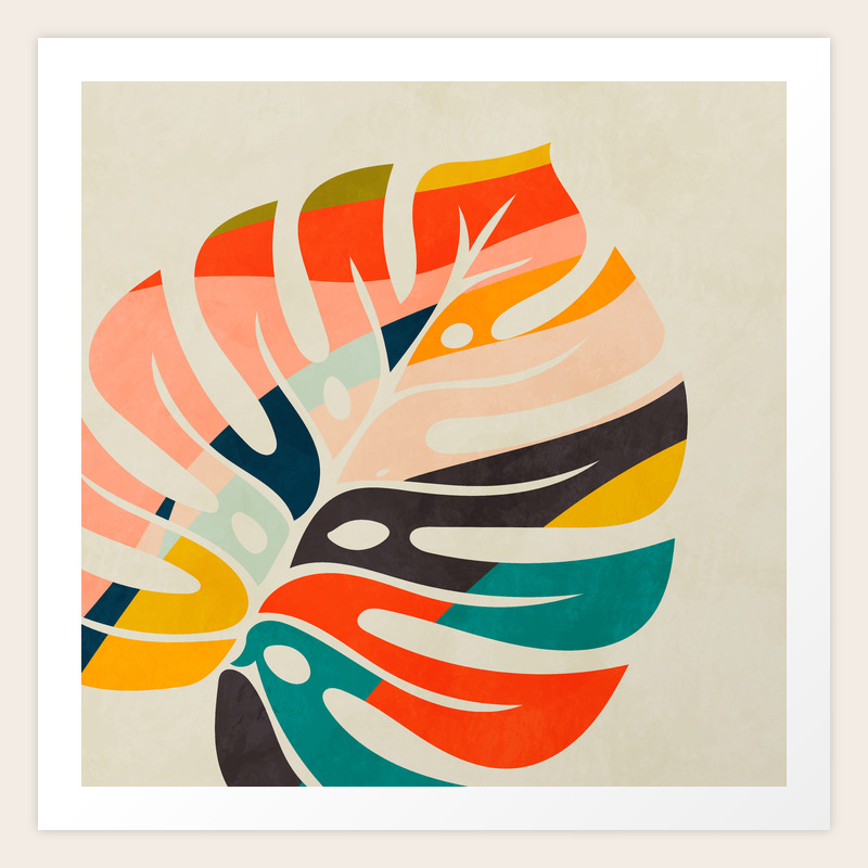 Shape Leave Modern Mid Century Art Print By Anarutbre Society6