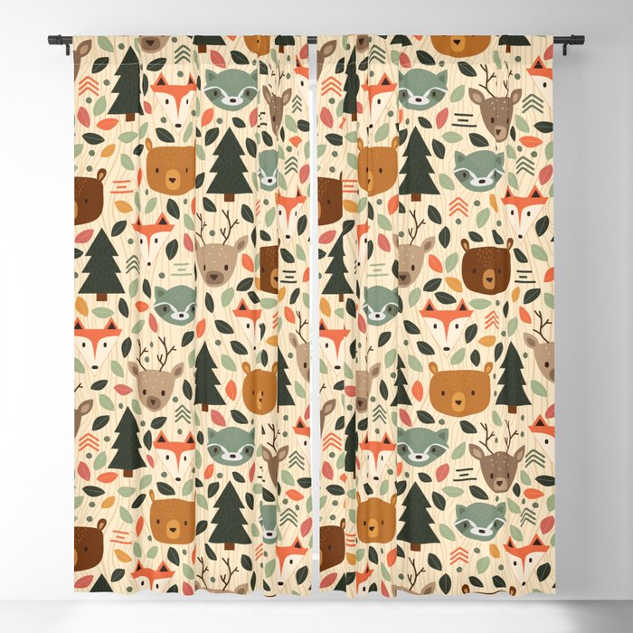 Woodland Creatures Blackout Curtain