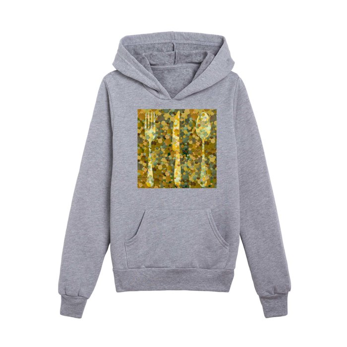 All That Glitters - Gold Flatware Kitchen Art Kids Pullover Hoodie