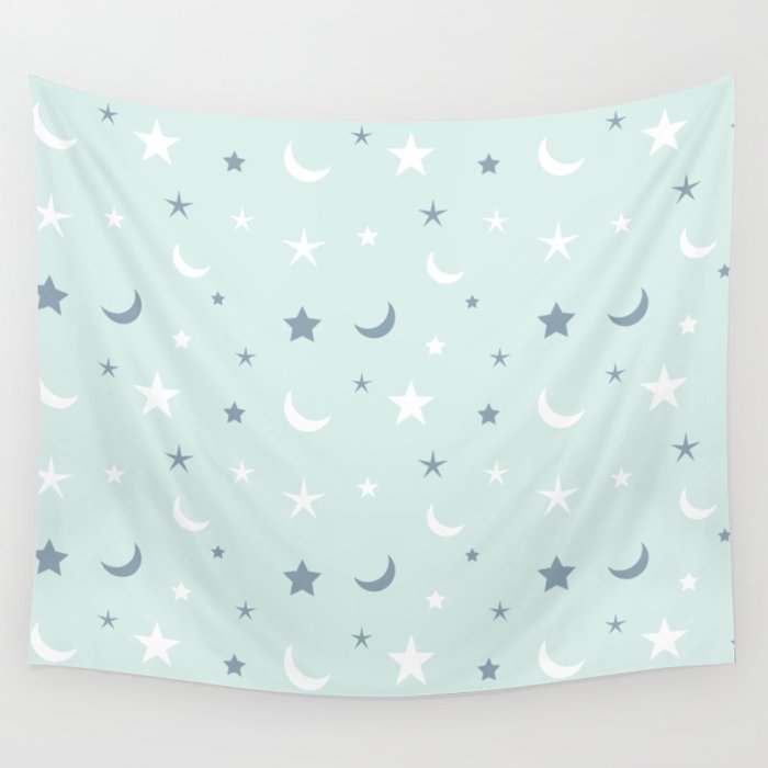Baby Blue Background With Blue And White Moon And Star Pattern Wall Tapestry By Seafoam12 Society6 Baby Blue Background With Blue And White Moon And Star Pattern Wall Tapestry By Seafoam12 Society6