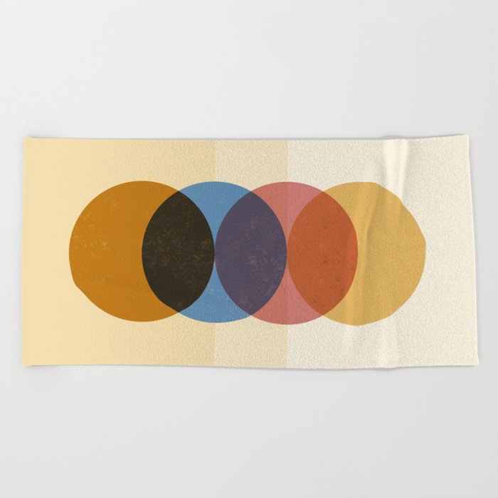 Abstraction_SUNRISE_SUNSET_CIRCLE_RISING_COLORFUL_POP_ART_0425A Beach Towel