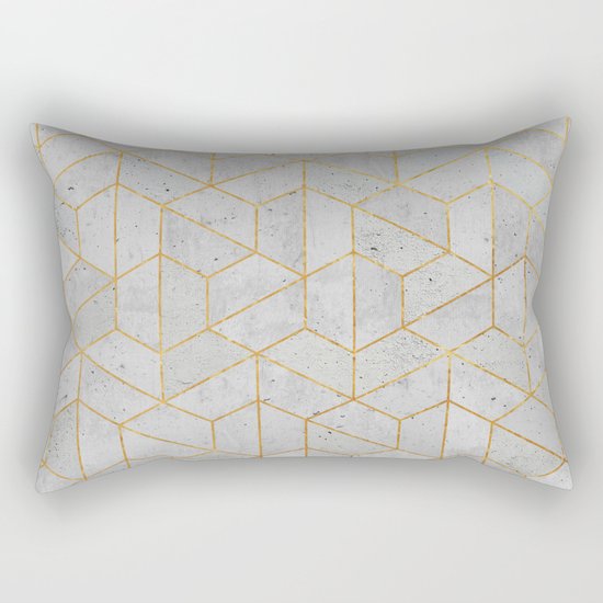 Concrete Hexagonal Pattern Rectangular Pillow