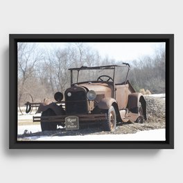 RUST IN PIECES, antique truck,  Framed Canvas