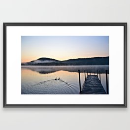 Love Ducks at Dawn on Lake George Framed Art Print