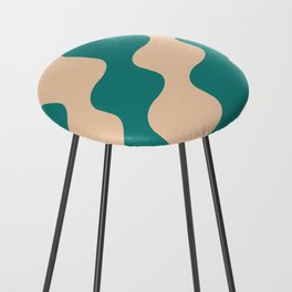 Abstract Green Waves Counter Stool