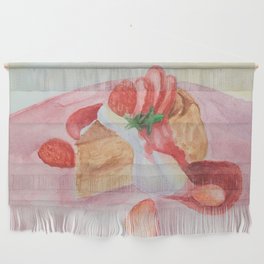 Сake with strawberries and cream Wall Hanging