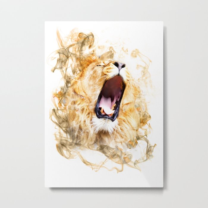 Smoking lion Metal Print