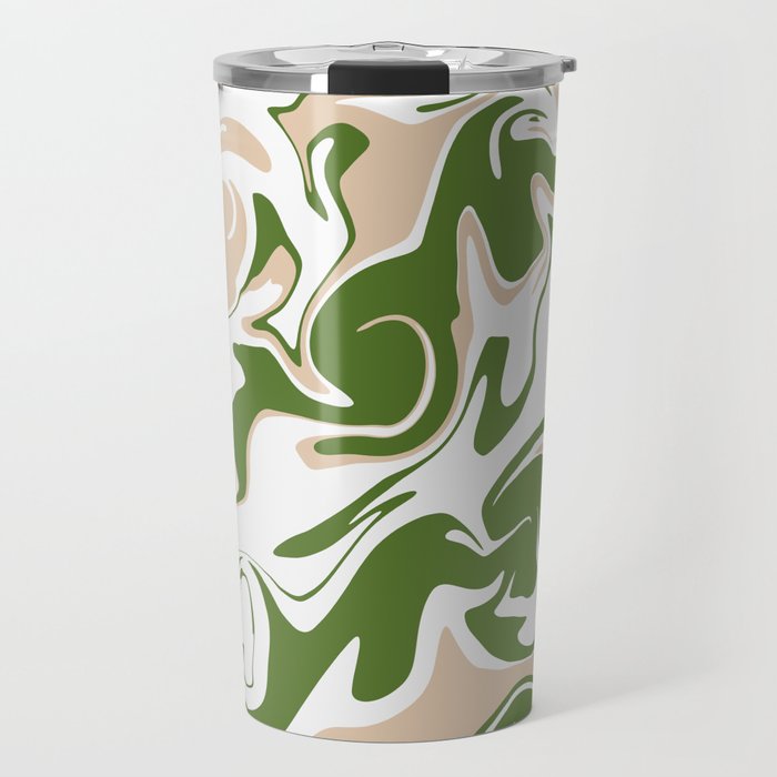 Spill - White, Sand and Palm Green Travel Mug