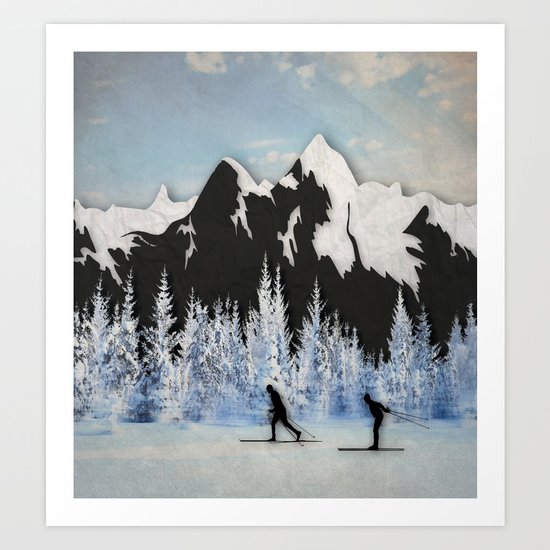 Cross Country Skiing Art Print