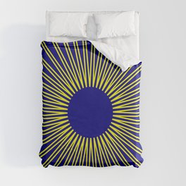 sun with navy background Duvet Cover