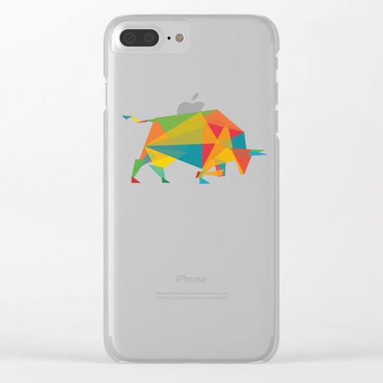 Fractal Geometric Bull Clear iPhone Case