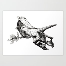 Jurassic Bloom - The Horned. Art Print