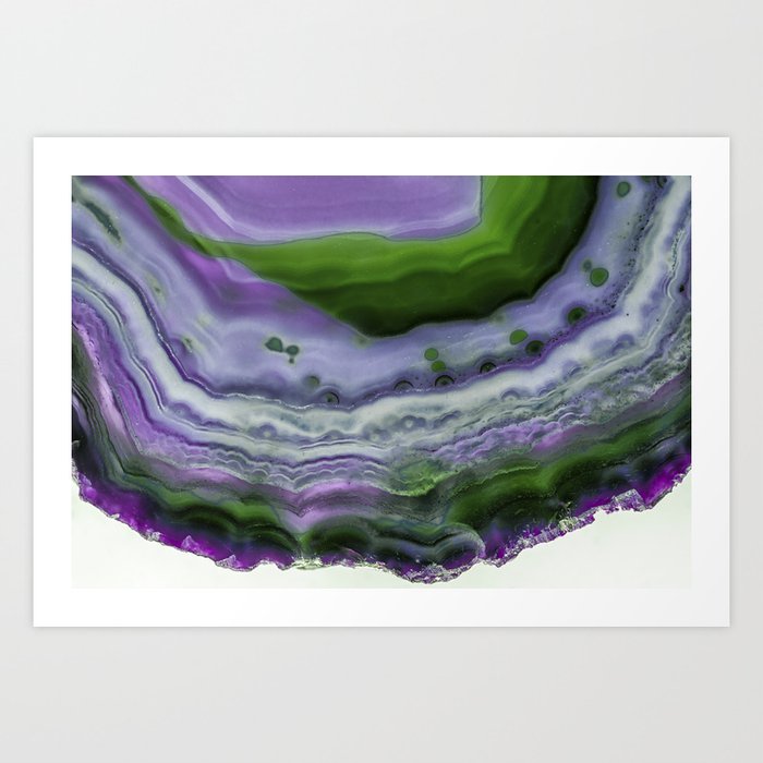 Purple and Green Agate Art Print