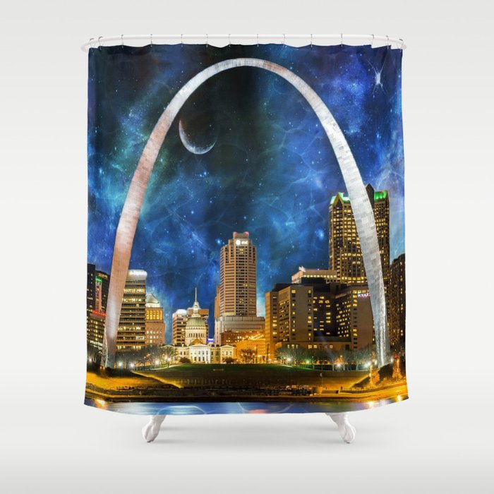 Spacey St Louis Skyline Shower Curtain By Frankiecat Society6