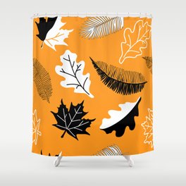 seamless pattern with leaves. Autumn collection. Flower graphic design. Hand drawn botany texture. Modern fall seasonal decor Shower Curtain