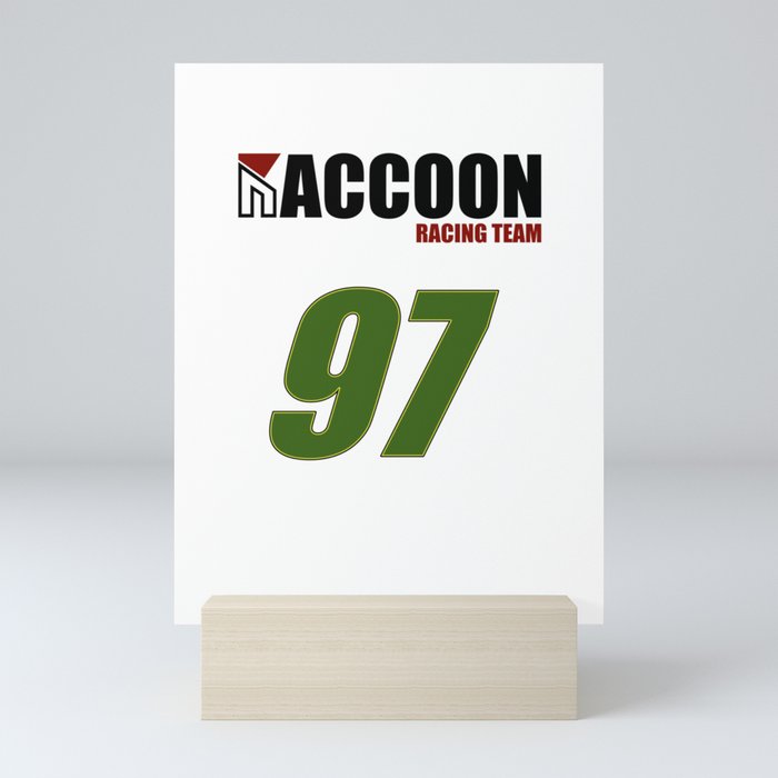 Raccoon Racing Team Classic Mini Art Print