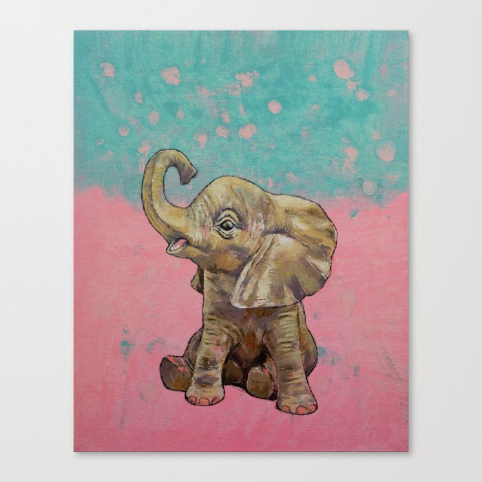 Baby Elephant Canvas Print By Michaelcreese Society6