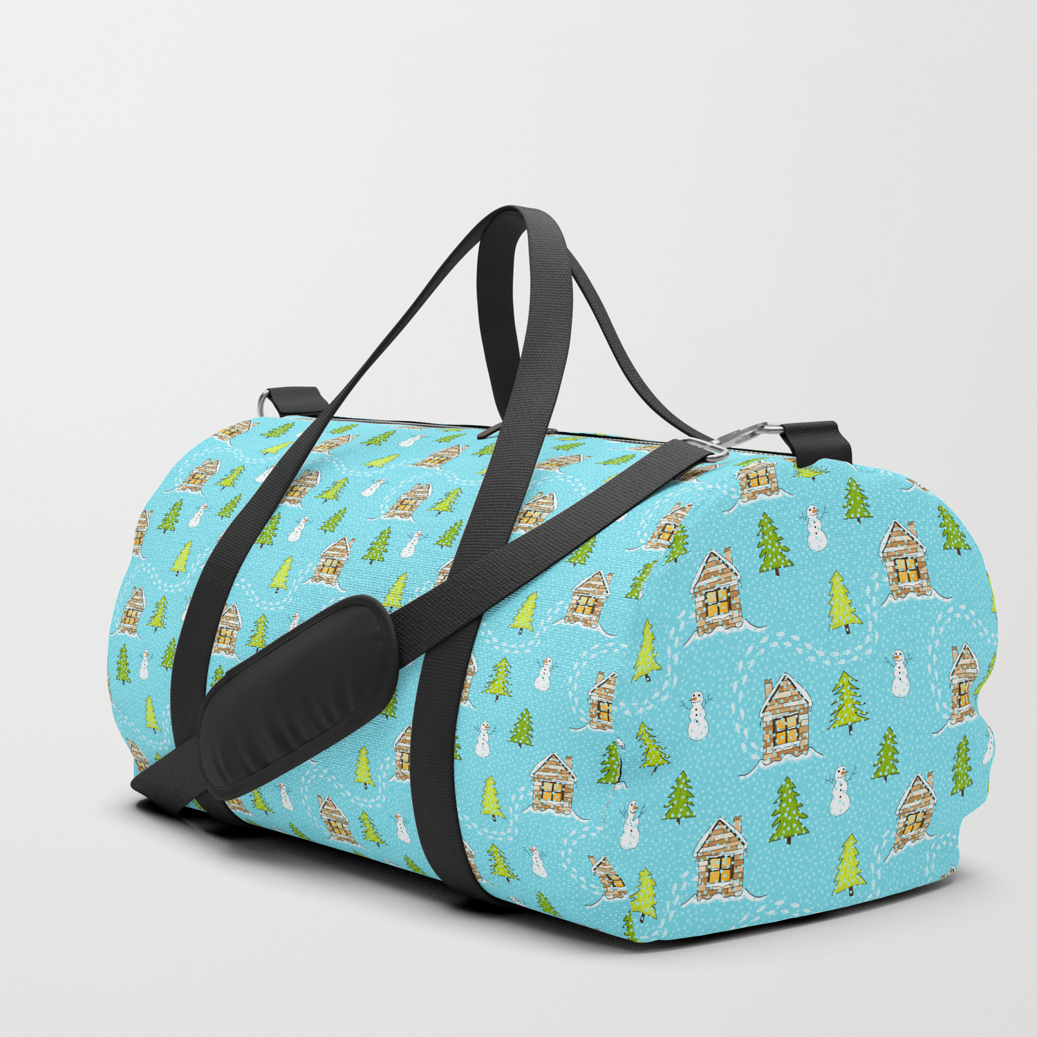 turquoise duffle bag