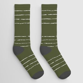 Lines #5 (Olive Green) Socks