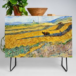 Vincent van Gogh "Enclosed Field with Ploughman" Credenza