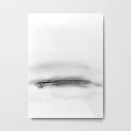 Black and White Abstract Art Modern Watercolor Metal Print