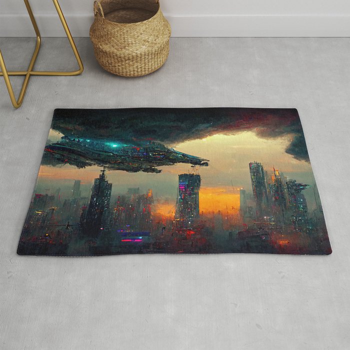 Flying to the Infinite City Rug