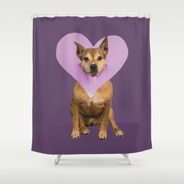 Pitbull Heart Love Shower Curtain