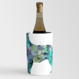 Australian Kelpie Dog Watercolor Painting Wine Chiller