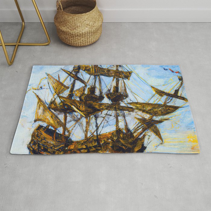 Ancient Spanish Galleon Rug