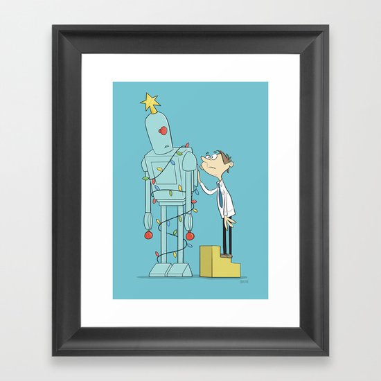 Robot Tree Framed Art Print