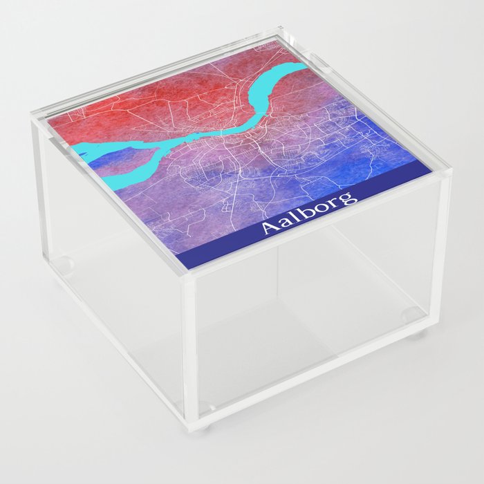 Aalborg Watercolor Map Acrylic Box