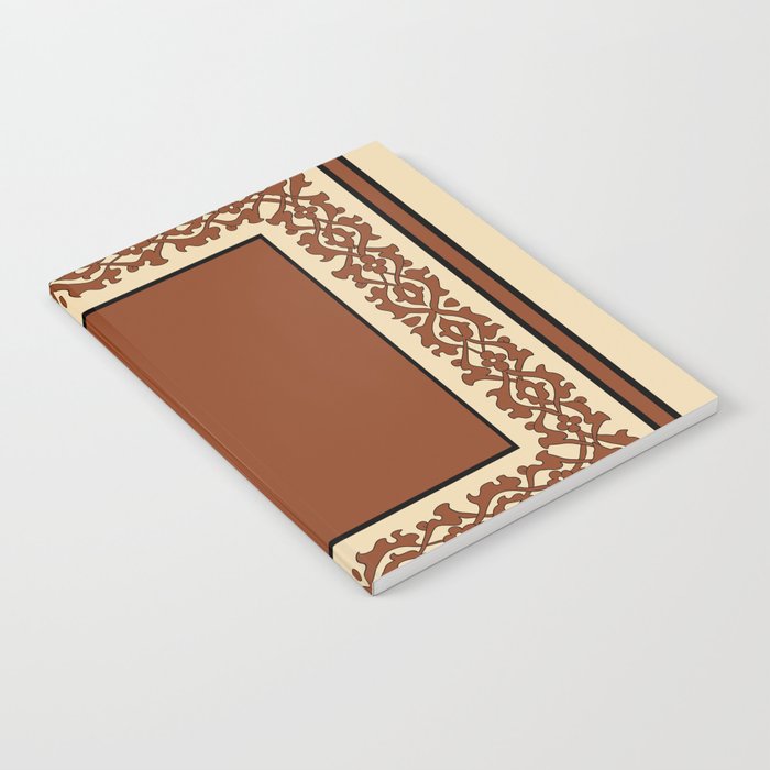 Oriental rug beige and burnt orange Notebook