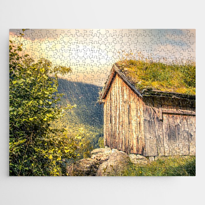 Old Mountain Cabin Jigsaw Puzzle