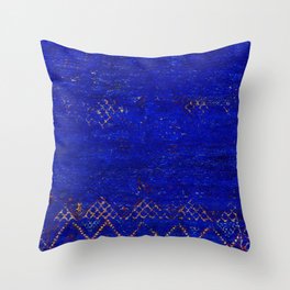 -A5- Royal Calm Blue Bohemian Moroccan Artwork. Throw Pillow