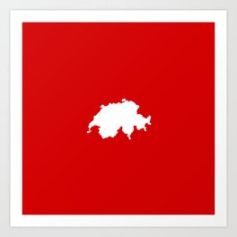 Shape Of Country : Switzerland 2 Art Print | Godard, Canton, Swiss, Heidi, Graphicdesign, Lausanne, Bern, Lucerne, Redcross, Ramuz 