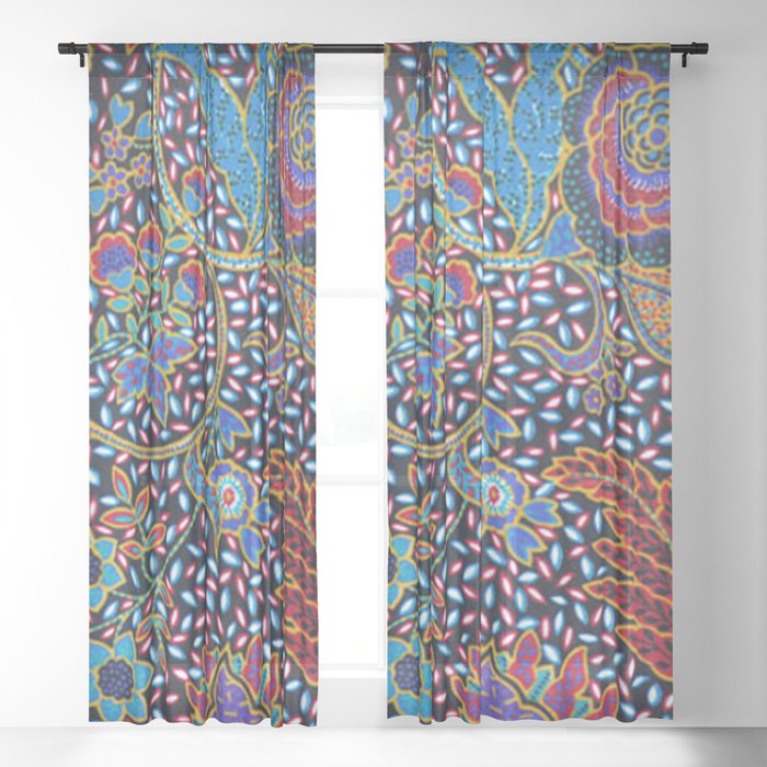 Tahitian Tropical Print Sheer Curtain By Dec02 Society6