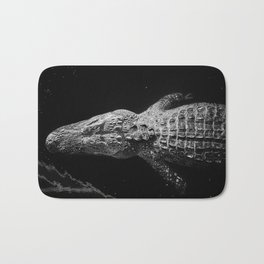 In Texas Bath Mat | Photo, Scary, Alligator, Black and White, Crocodile, Animal, Gator, Nature 