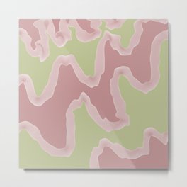Electric Wave Metal Print | Melting, Trending, Swirl, Wave, Green, Abstract, Squiggle, Electricwave, Trendy, Pink 