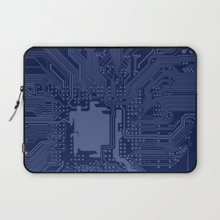 Blue Geek Motherboard Circuit Pattern Laptop Sleeve