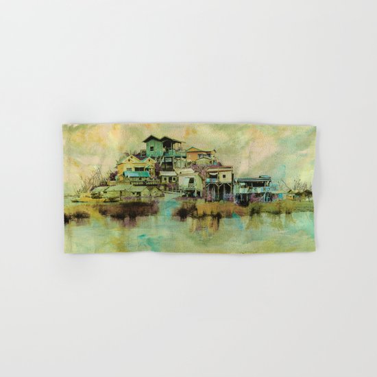 Drifting Along Tonle Sap River, Cambodia Hand & Bath Towel